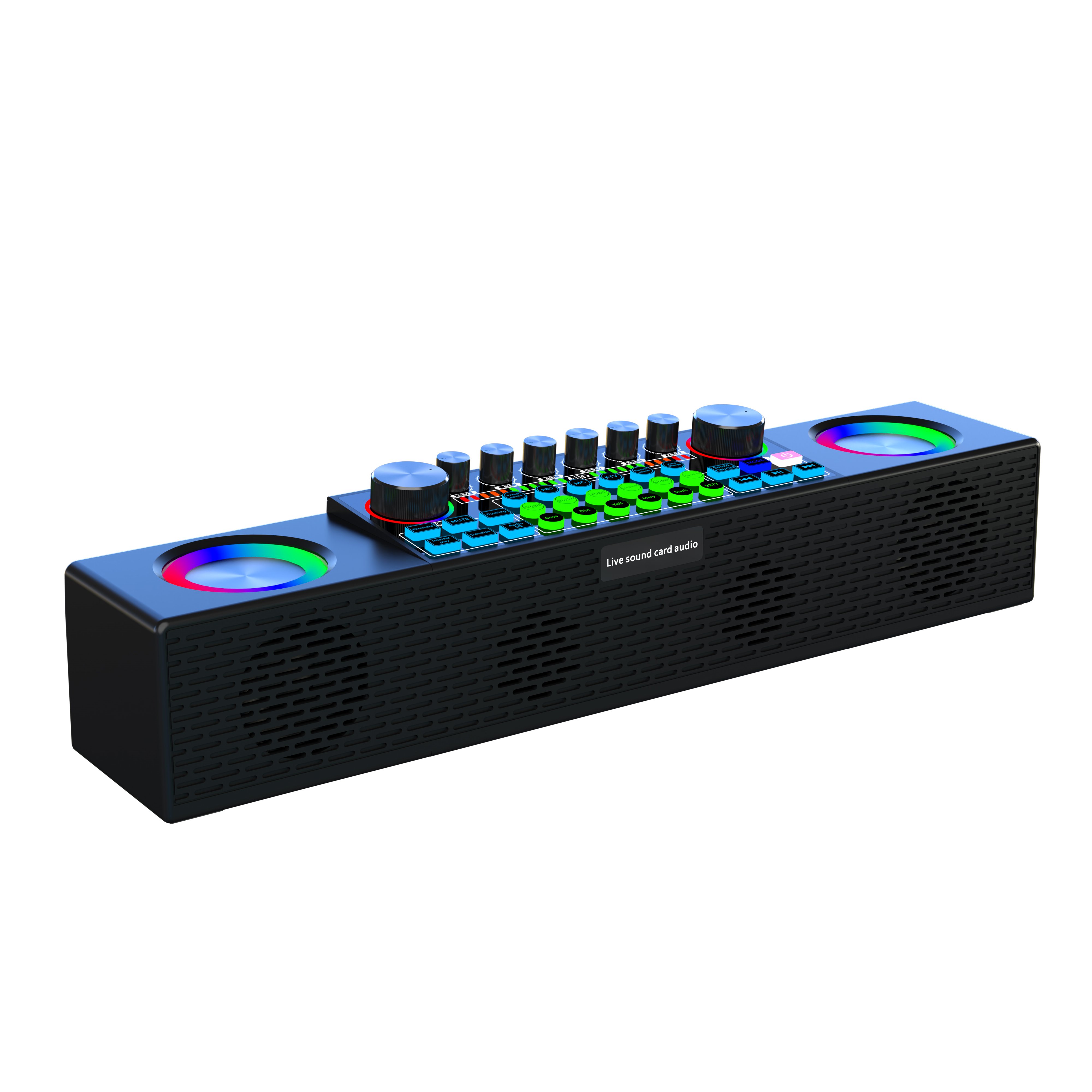 Home Karaoke KTV Studio Monitor RGB Double Dynamic Wireless Microphone BT Active Sound Card Family Parties Entertainment