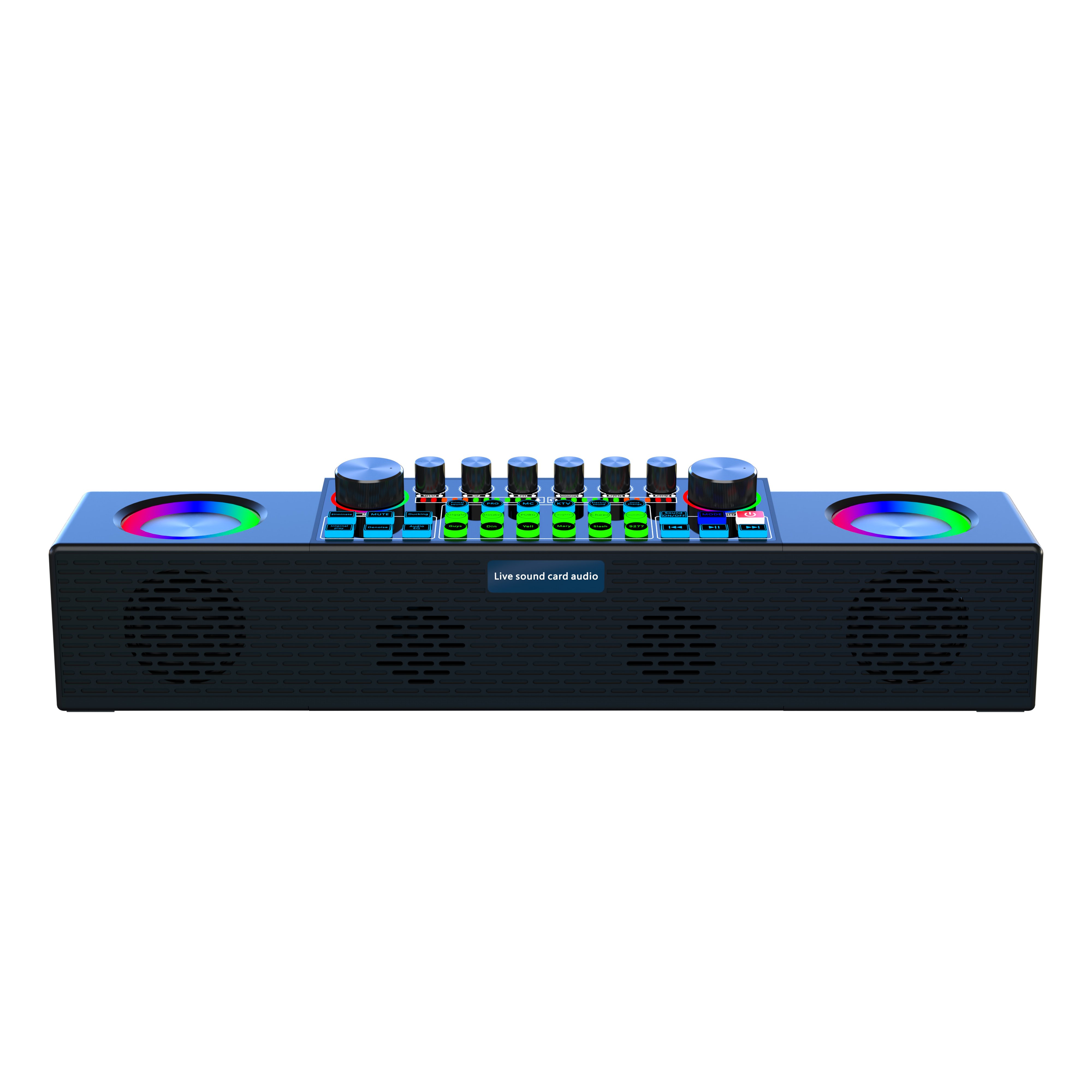 Home Karaoke KTV Studio Monitor RGB Double Dynamic Wireless Microphone BT Active Sound Card Family Parties Entertainment