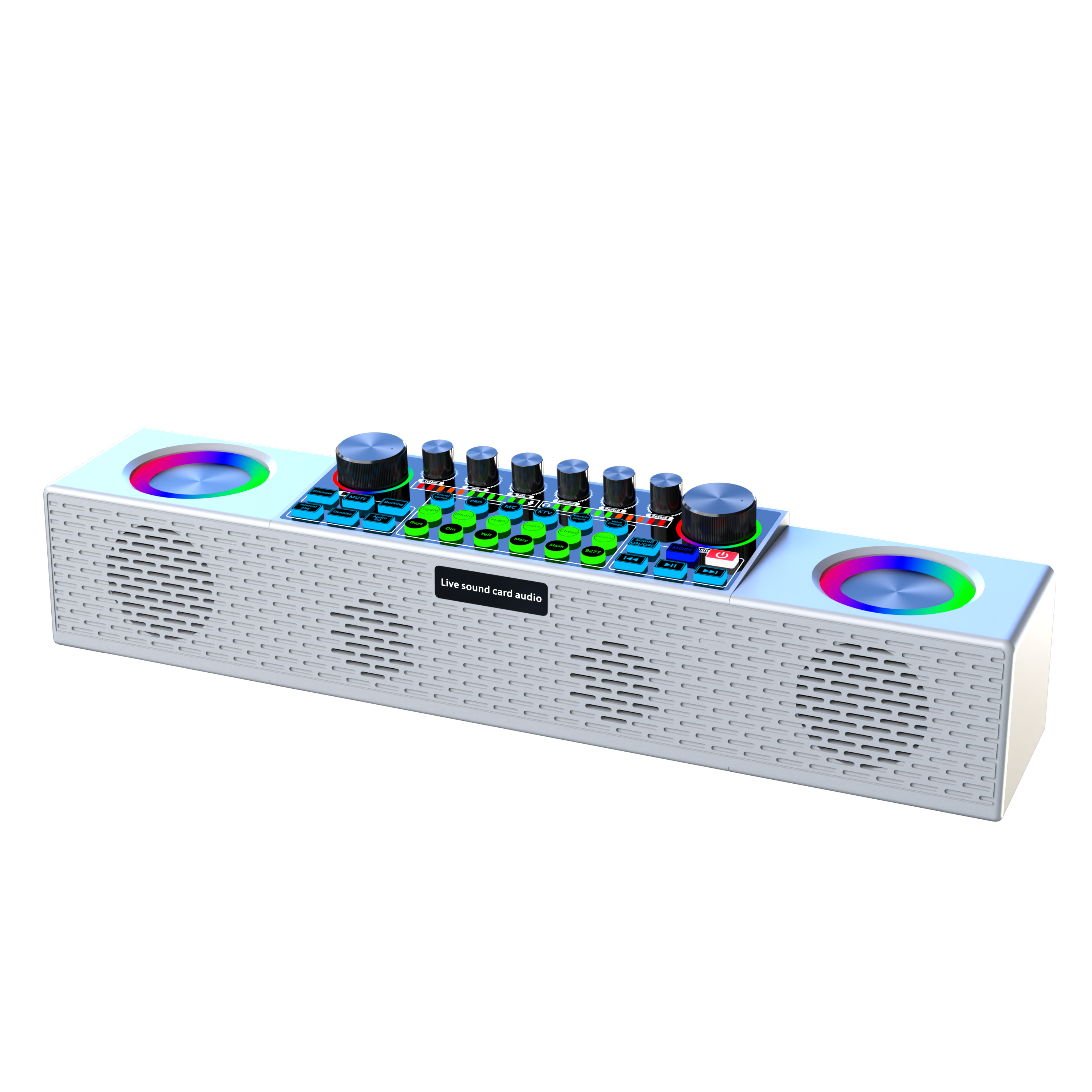 Home Karaoke KTV Studio Monitor RGB Double Dynamic Wireless Microphone BT Active Sound Card Family Parties Entertainment