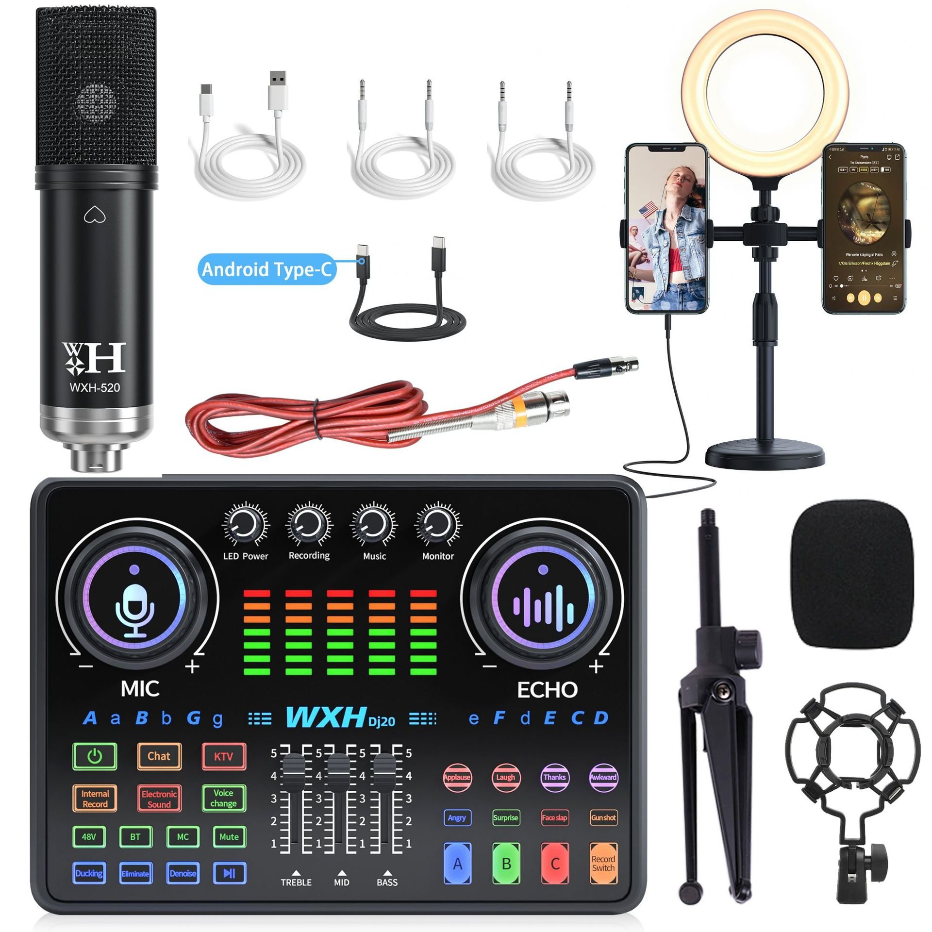 Audio Cards and Mixers Live Microphone BM800 Full Set of Computer Karaoke Recording Equipment Live Sound Cards Original Brand