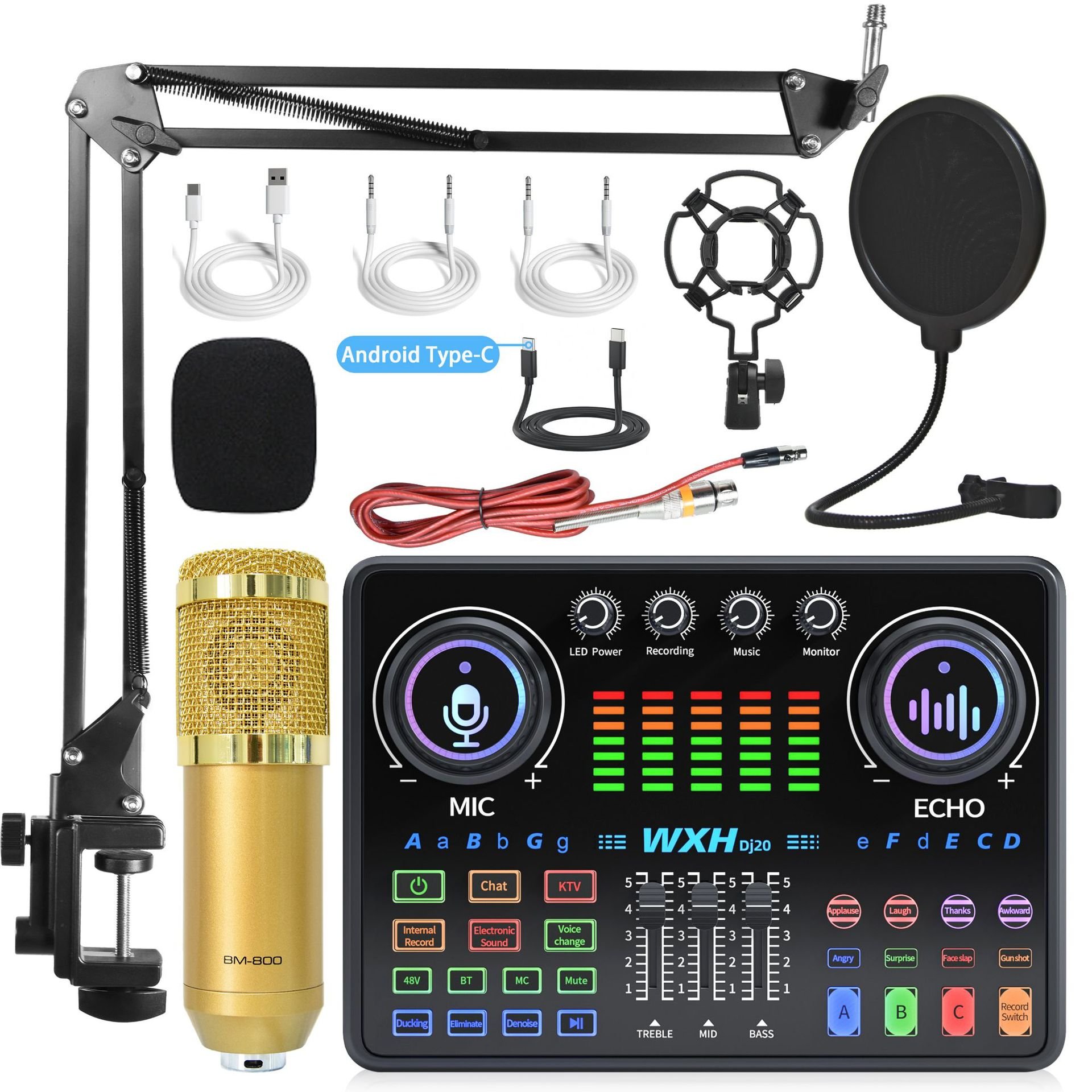 Audio Cards and Mixers Live Microphone BM800 Full Set of Computer Karaoke Recording Equipment Live Sound Cards Original Brand