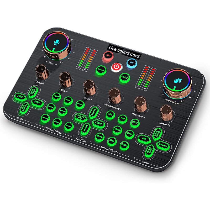 K600 48V Live Sound Card Audio Interface Mixer Live Stream SoundCard Broadcast Equipment For Webcast Live Studio