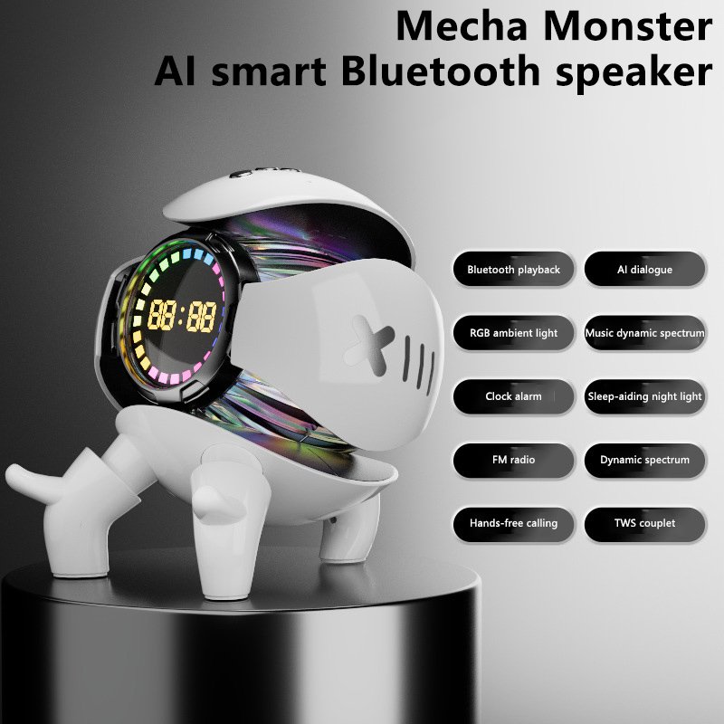Little Monster Smart Bluetooth Audio Clock Alarm Clock TF Card FM Link Computer Audio Sound Equipment/Amplifiers/Speaker