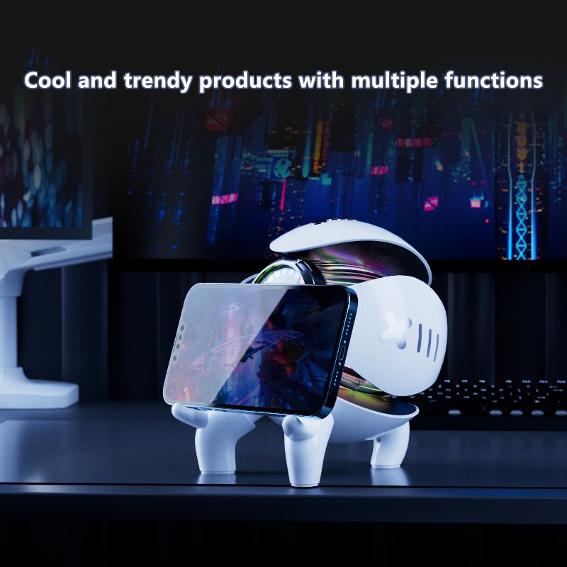Little Monster Smart Bluetooth Audio Clock Alarm Clock TF Card FM Link Computer Audio Sound Equipment/Amplifiers/Speaker