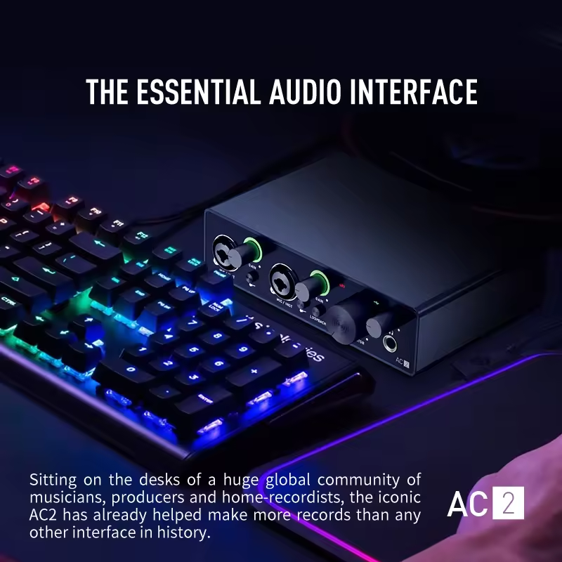 AMACEX X2 Professional Metal Studio Recording Sound Card PC Live Broadcast Podcast Equipment