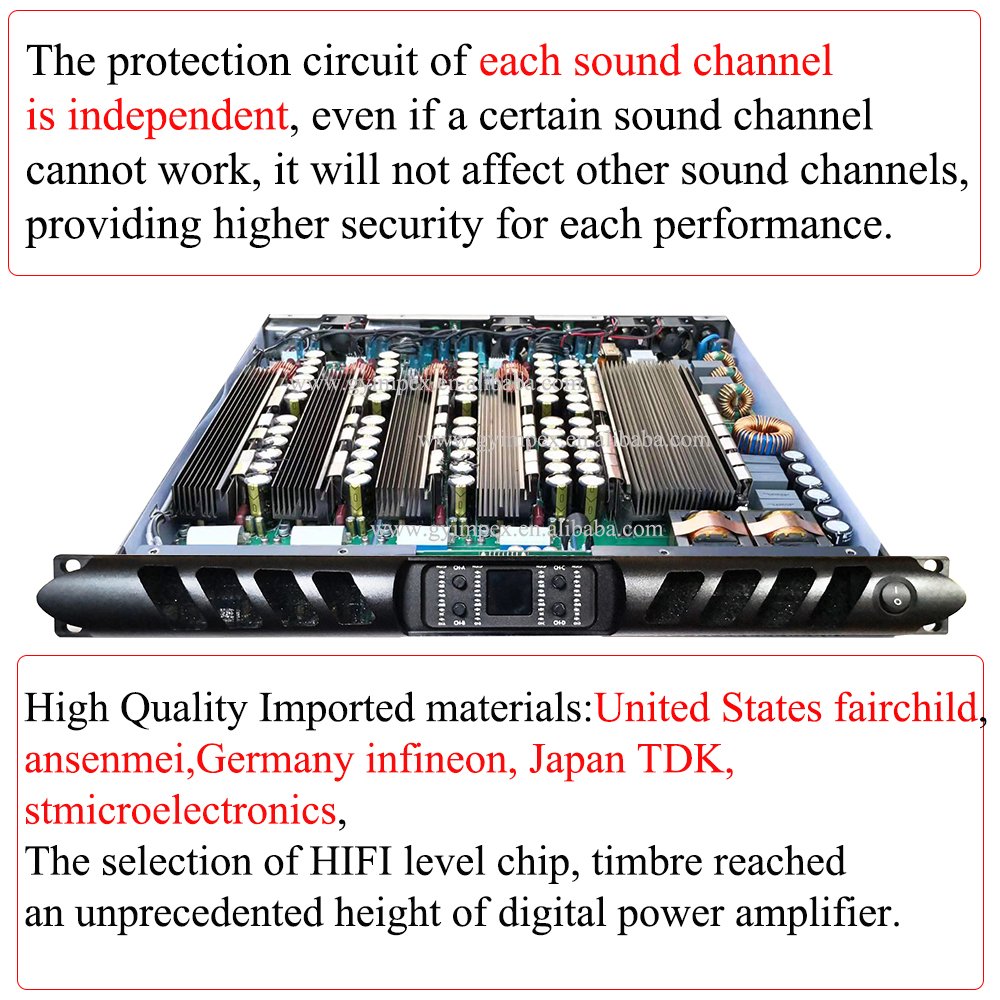 7000W 8ohm Stereo and bridge Manufacturer hot sell professional audio High power amplifier for concerts power amplifier