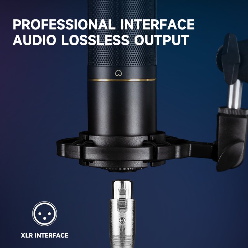 Professional Studio Condenser Microphone Headphone USB Audio Interface Sound Card Bundle Kit Podcast Equipment Set Recording Mic