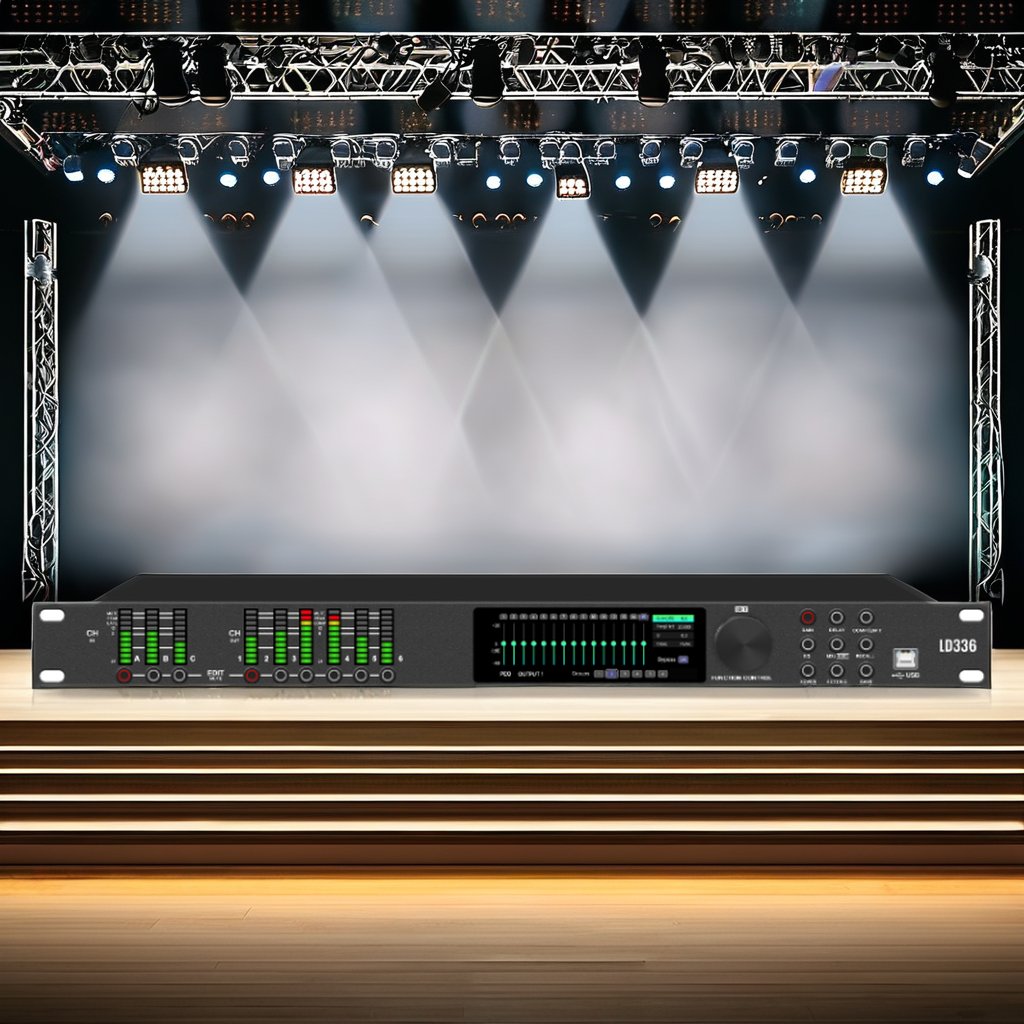 Professional DUAL DSP 32 bit 3 input 6 output audio processor system ADI chip 3 by 6 professional dynamic audio equipment LD336