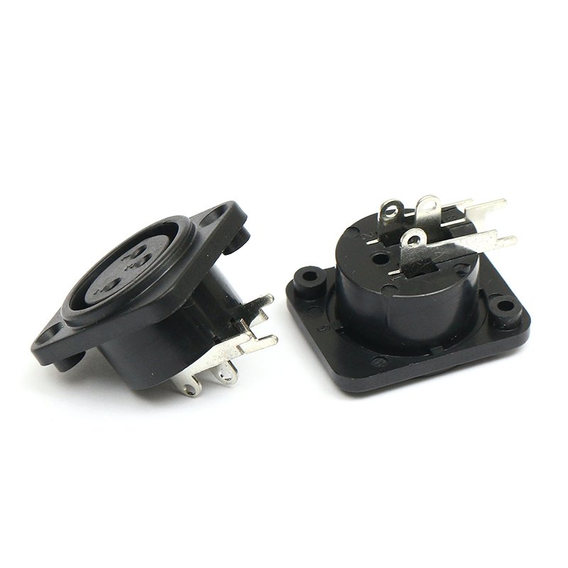 Full Custom OEM Free Sample Fine Copper XLR Connector 3 Pin 3-core stage lighting audio microphone socket
