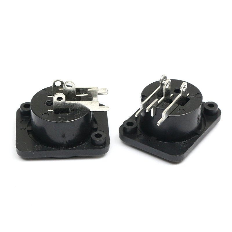 Full Custom OEM Free Sample Fine Copper XLR Connector 3 Pin 3-core stage lighting audio microphone socket