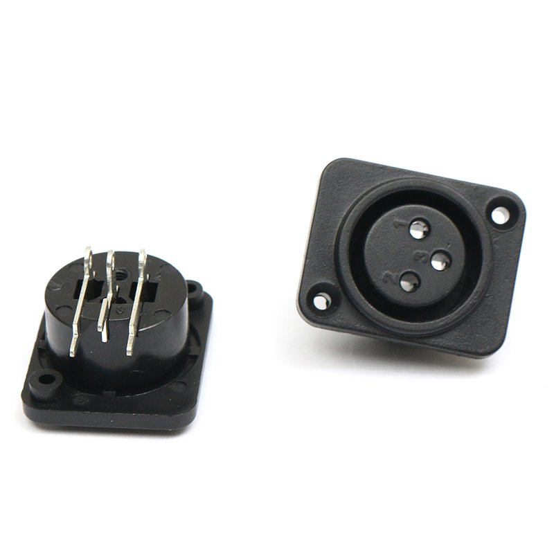 Full Custom OEM Free Sample Fine Copper XLR Connector 3 Pin 3-core stage lighting audio microphone socket