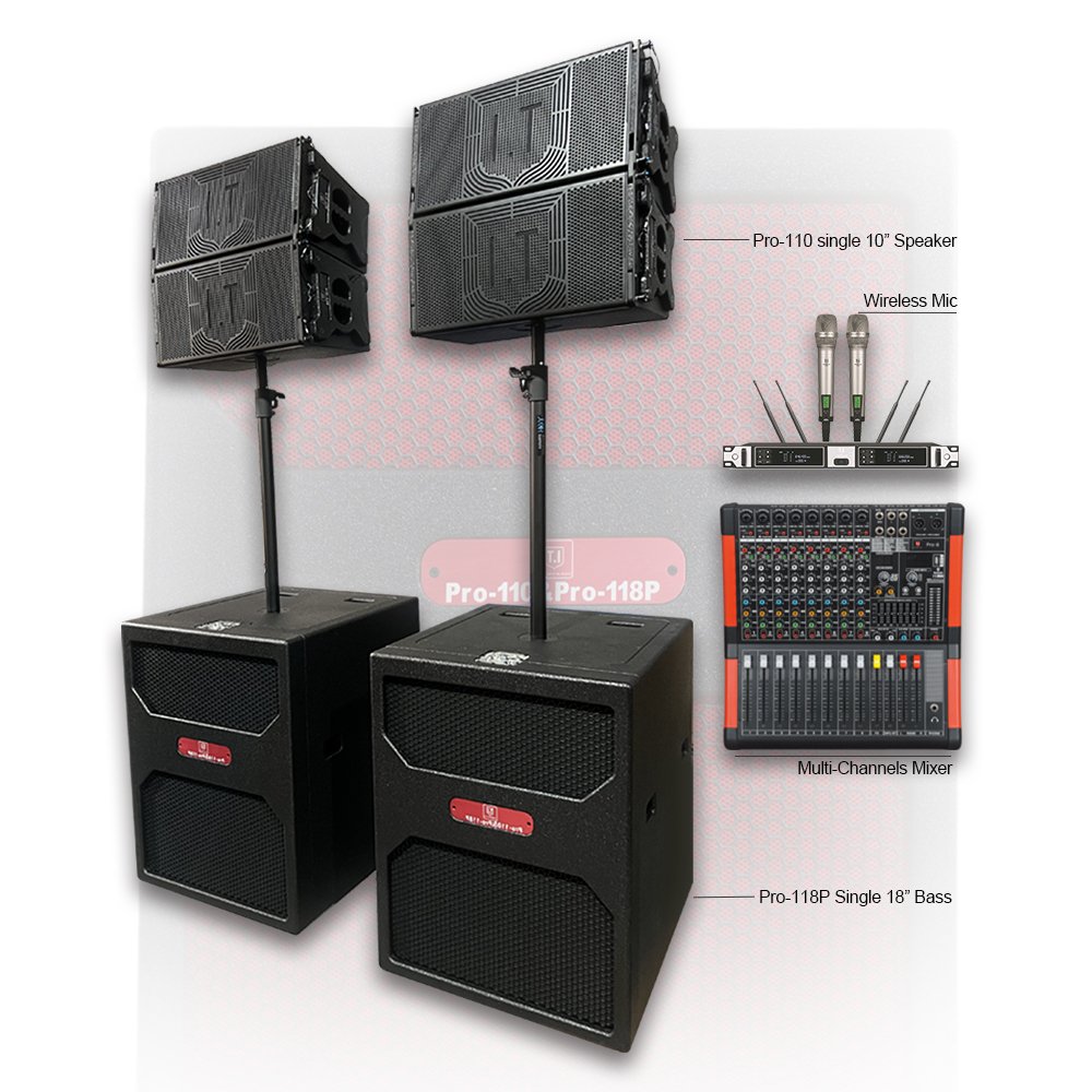 Single 10 inch Line Array Pro Sound Speakers System Power Amplifier Professional Stage Music Sound equipment Full Set