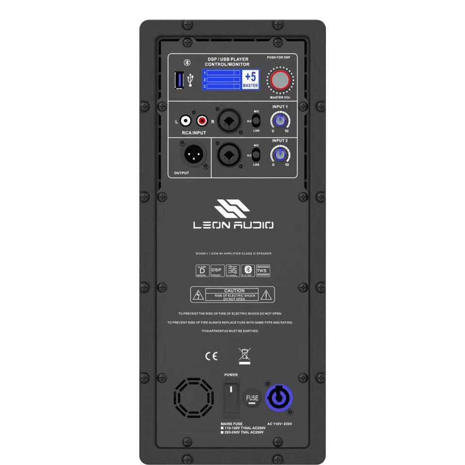 500w plastic active speaker with class-d amplifier tws usb bluetooth dsp professional sound equipment