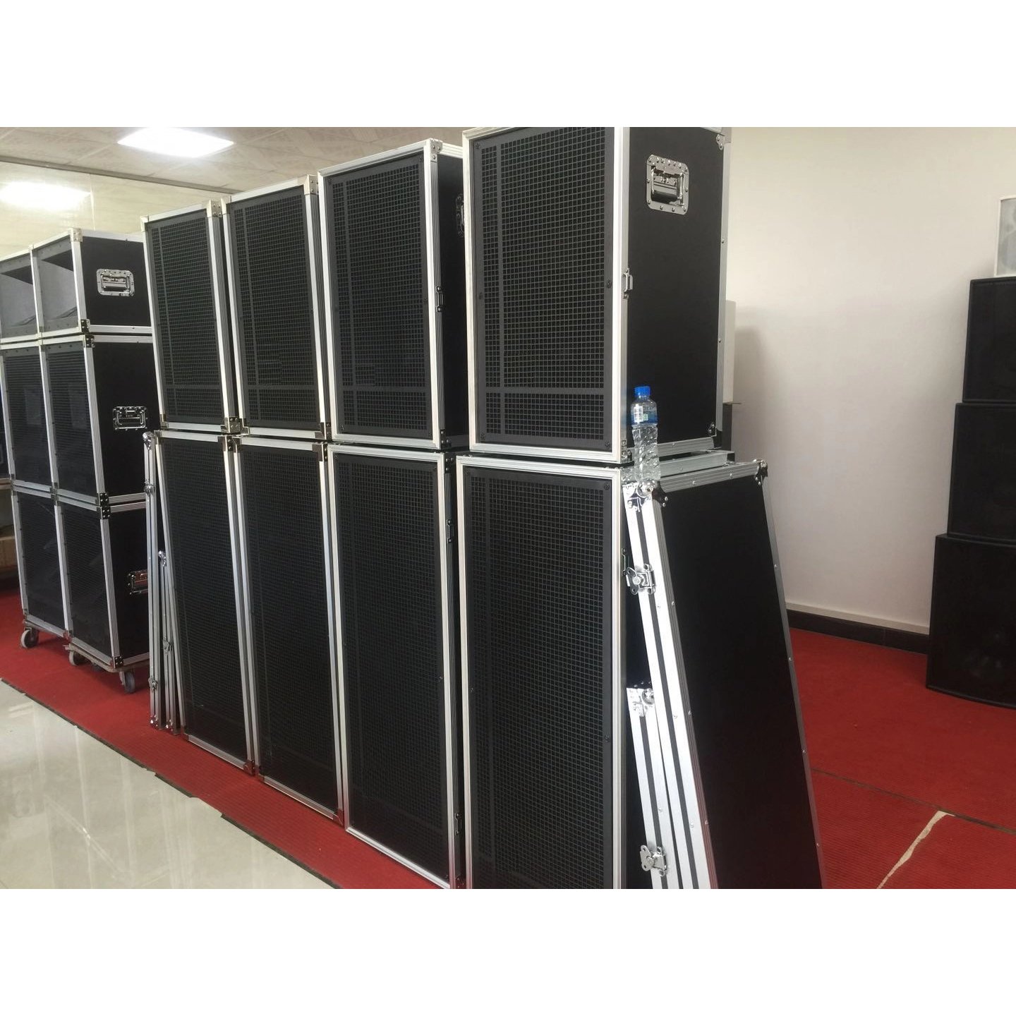 Dual 15 inch PA speaker DJ sound system professional audio flight case speaker