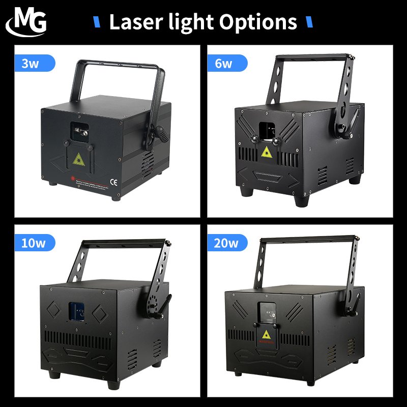 3W 6W 10W 20W DMX ILDA RGB Animation Wedding Laser Show Lazer Lights with Snow Smoke Machine for Wedding Projector