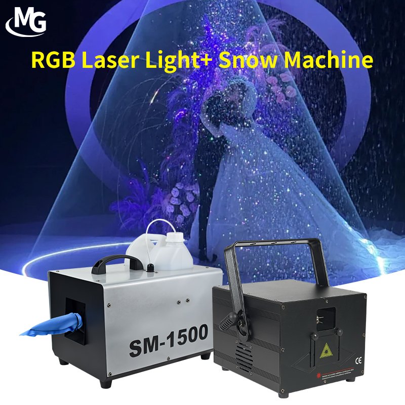 3W 6W 10W 20W DMX ILDA RGB Animation Wedding Laser Show Lazer Lights with Snow Smoke Machine for Wedding Projector
