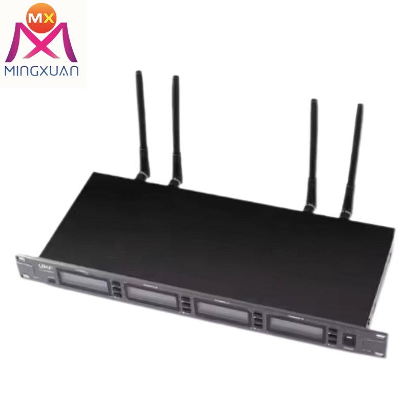 goose holding high end UHF dual desktop wireless microphone professional audio conference