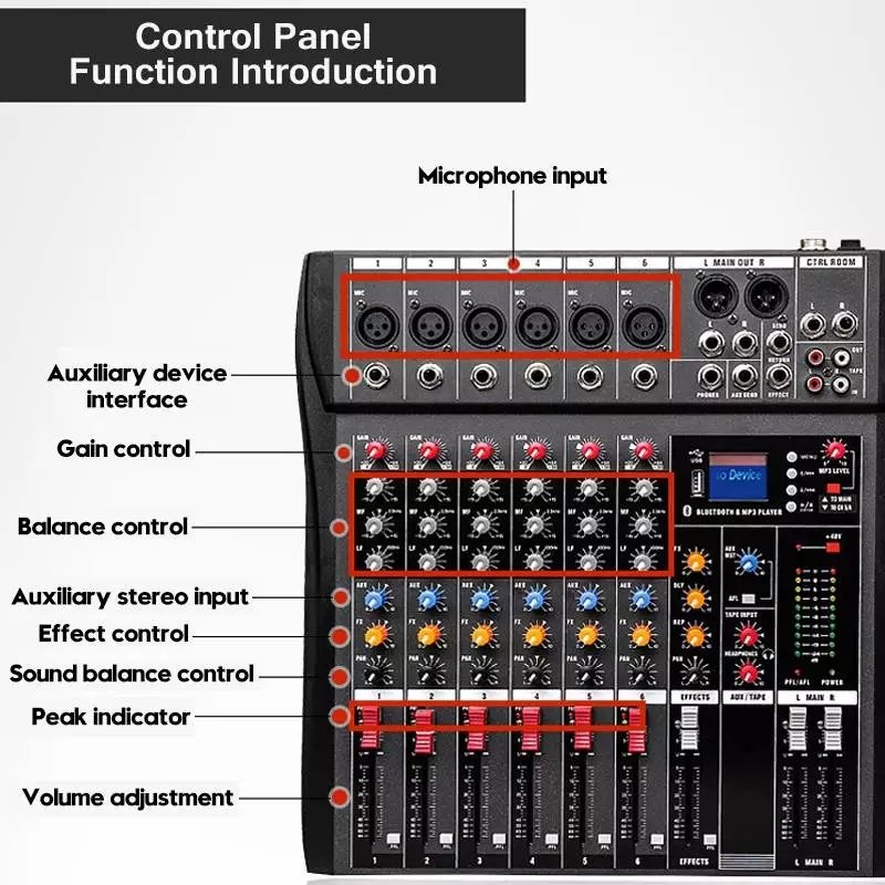 Lane CT-160L Factory Hot Selling OEM XLR and 6.3mm jack USB Digital Recording dj equipment 16 Channel Audio Console Mixer