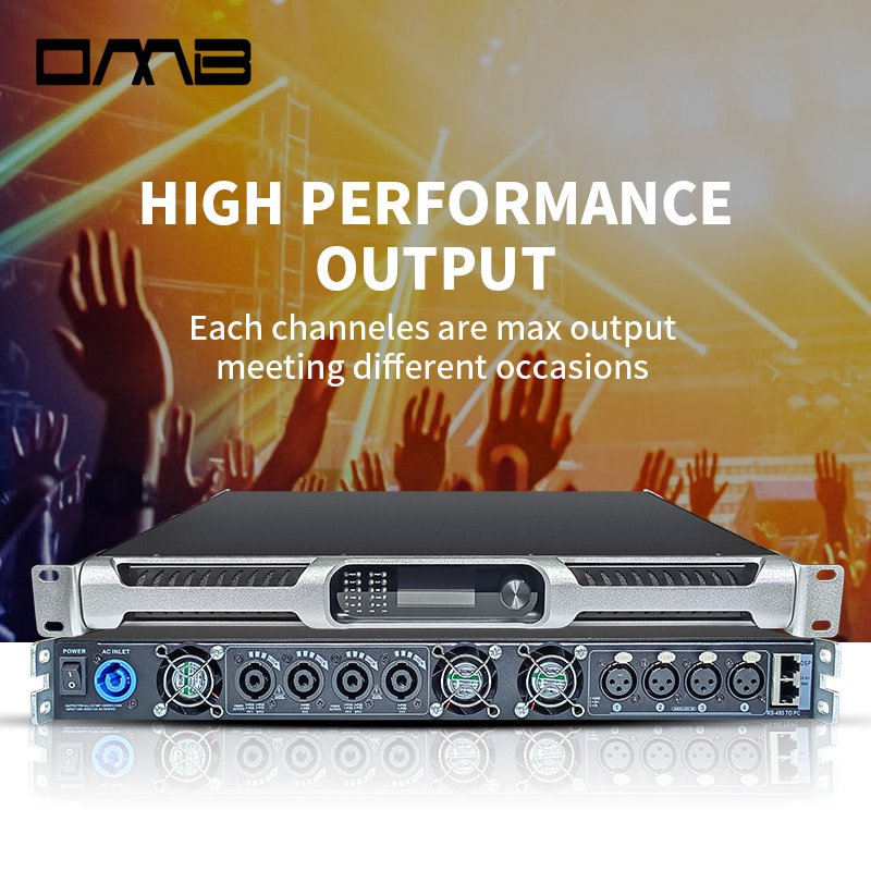 Class D 18000W 4-Channel Amplifier with DSP (96K Sampling Rate), Variable Power Supply, PFC, SRM PFA16K