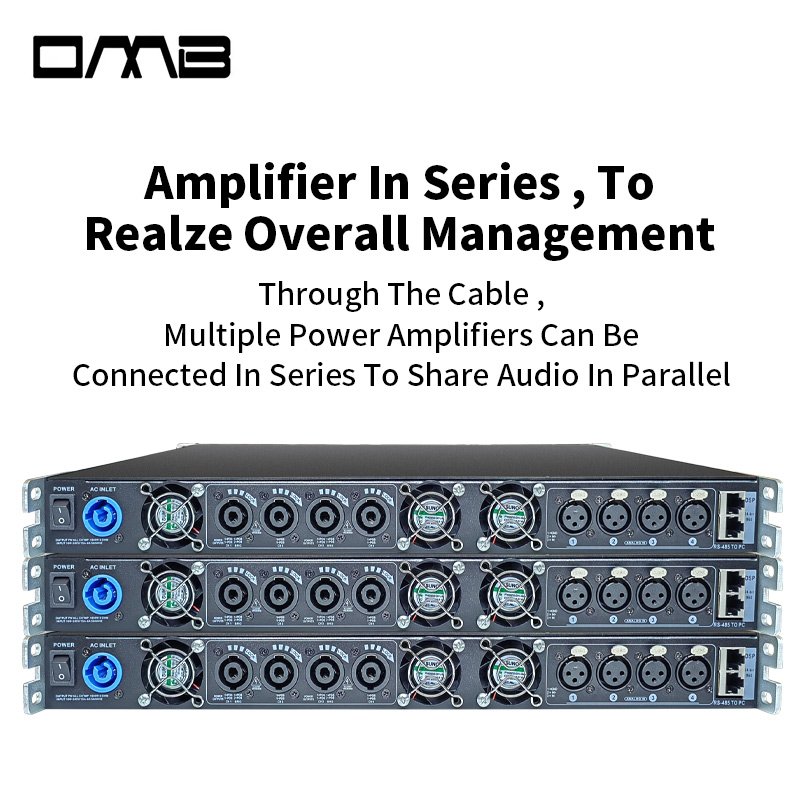 Class D 18000W 4-Channel Amplifier with DSP (96K Sampling Rate), Variable Power Supply, PFC, SRM PFA16K