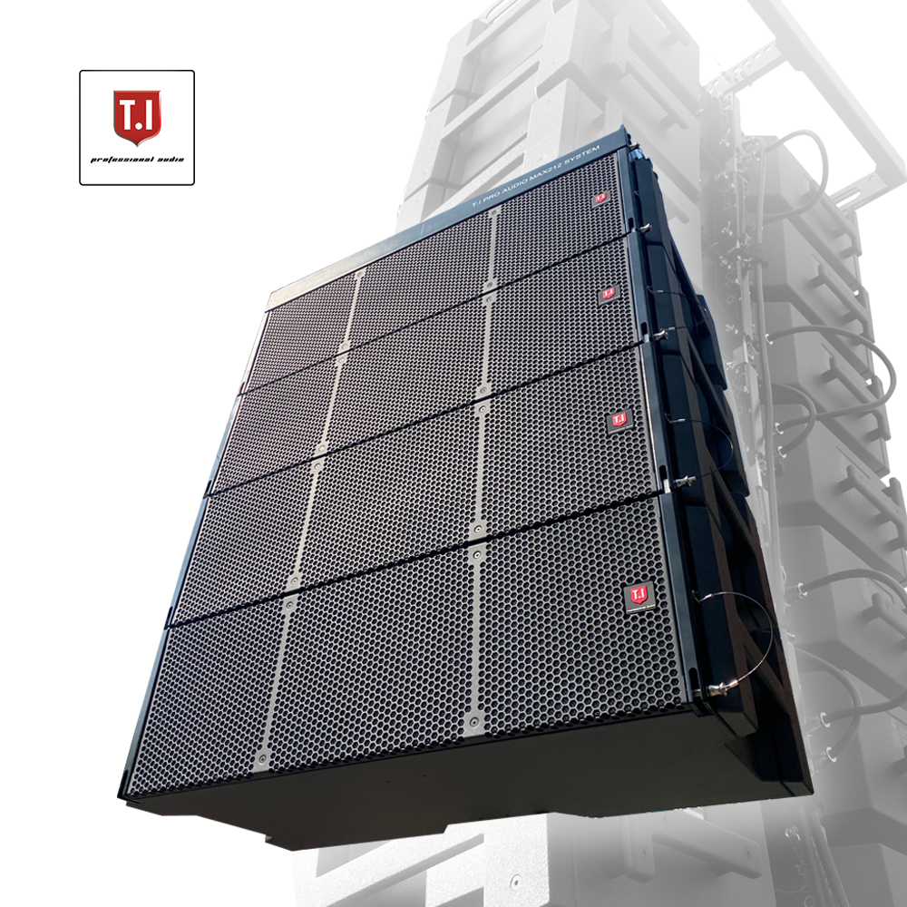 T.I Pro Audio MAX212 Dual 12 Inch Three-Way Line Array Outdoor Concert Sound System for Large Venue Amplifiers/Speakers