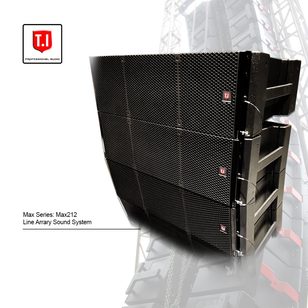 T.I Pro Audio MAX212 Dual 12 Inch Three-Way Line Array Outdoor Concert Sound System for Large Venue Amplifiers/Speakers