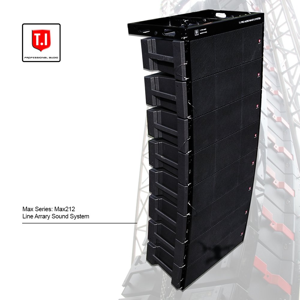 T.I Pro Audio MAX212 Dual 12 Inch Three-Way Line Array Outdoor Concert Sound System for Large Venue Amplifiers/Speakers