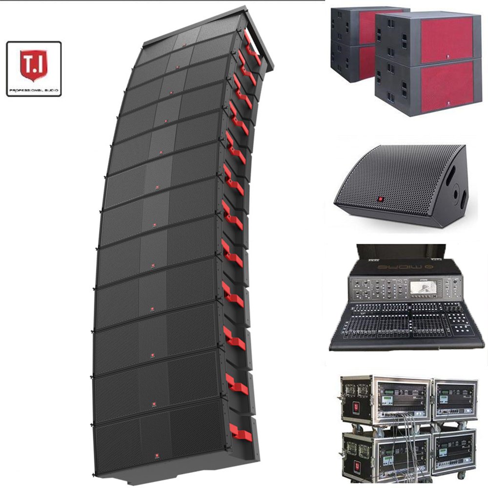 T.I Pro Audio MAX212 Dual 12 Inch Three-Way Line Array Outdoor Concert Sound System for Large Venue Amplifiers/Speakers