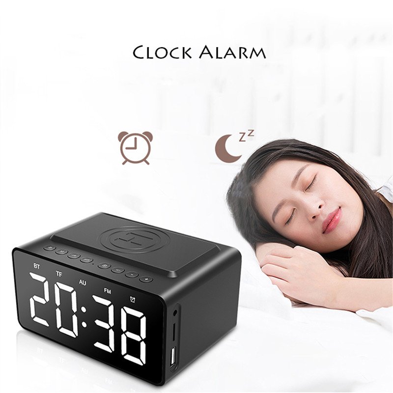 new trending products electronic gadgets wireless charger with alarm clock fast charging wireless bluetooth portable speaker