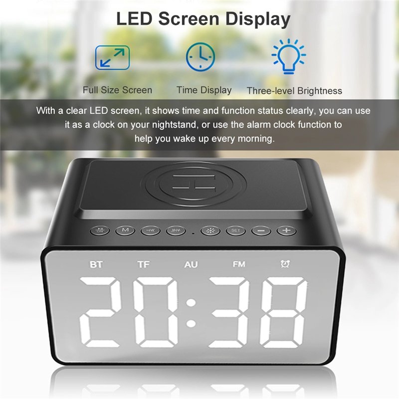 new trending products electronic gadgets wireless charger with alarm clock fast charging wireless bluetooth portable speaker