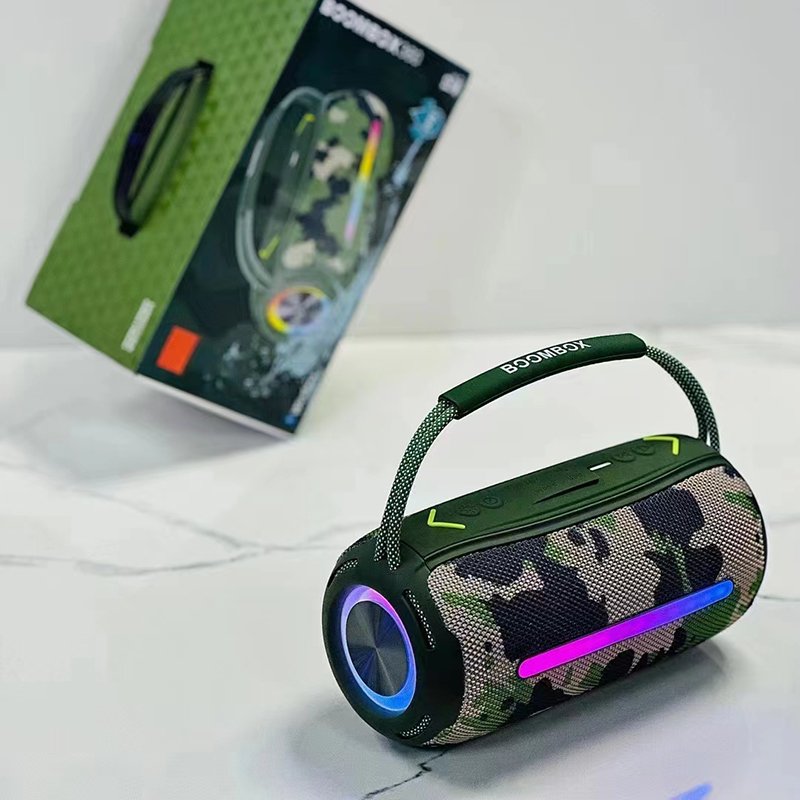 BOOMBOX360 outdoor wireless portable woofer IPX6 waterproof fabric speaker bass subwoofer HIFI music bt speaker With RGB Light