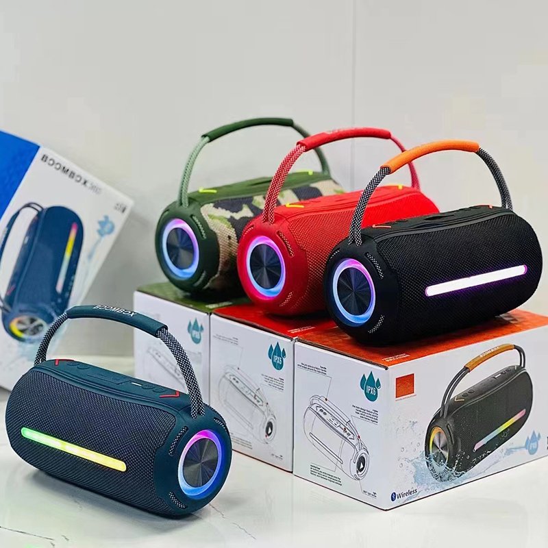 BOOMBOX360 outdoor wireless portable woofer IPX6 waterproof fabric speaker bass subwoofer HIFI music bt speaker With RGB Light