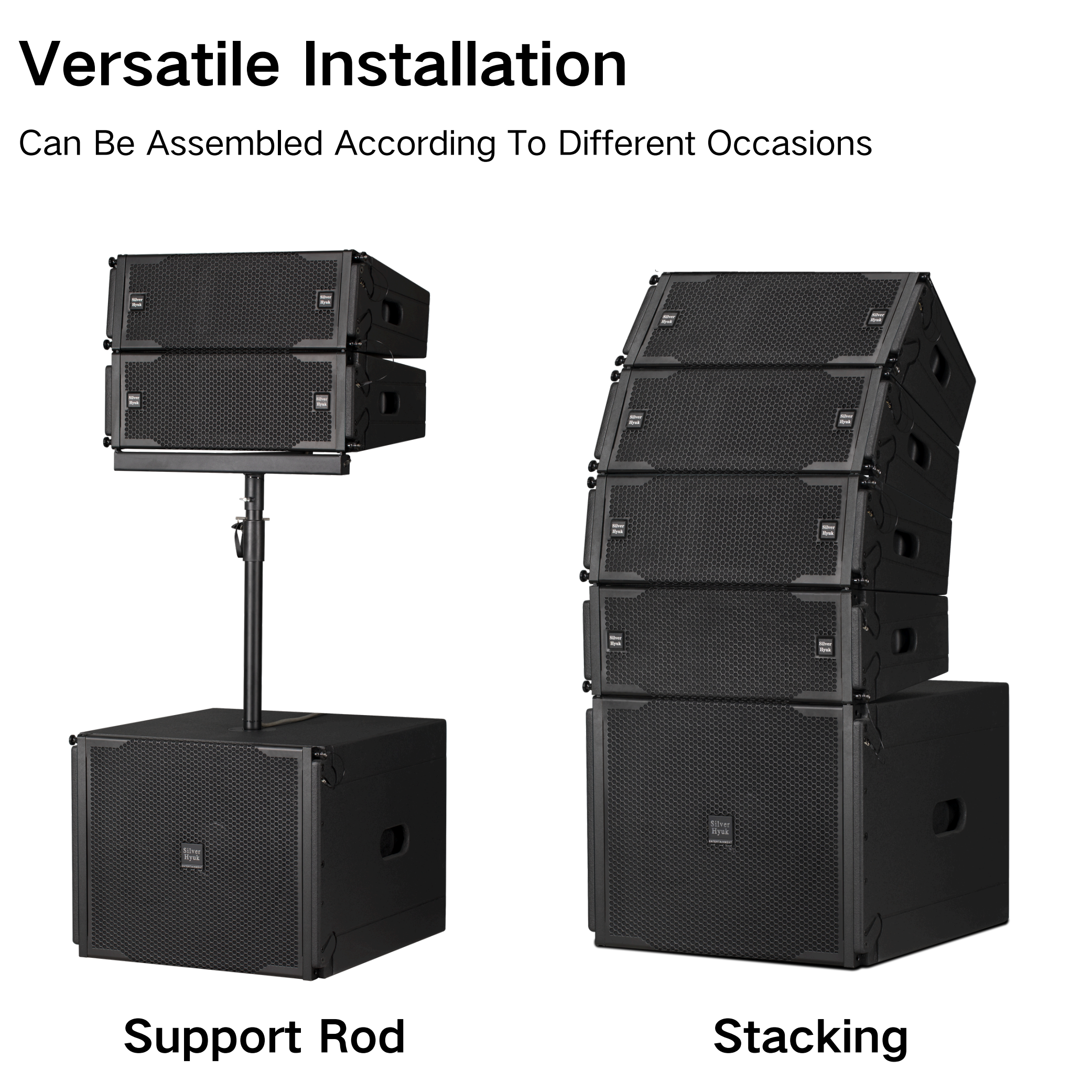 250W Dual 6.5 Inch Two Way Passive Line Array Speaker For Bars Concerts and Outdoor Performances
