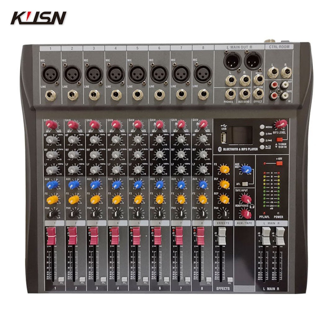 6 Channel Professional Digital Mixer DJ Audio Mixing Console Sound Mixer Console with DSP Bluetooth MP3 USB