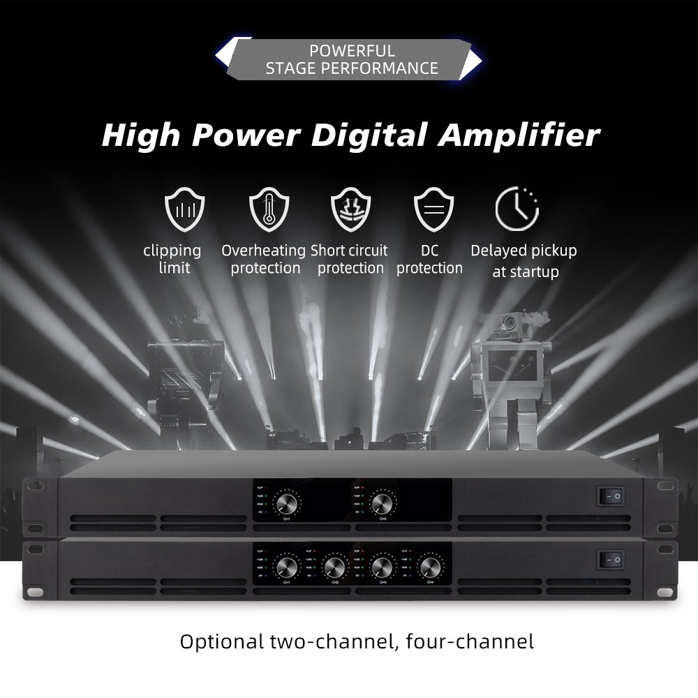 COKYIS Class G Digital Power Amplifier Professional 2/4 Channel Amplifier/1500W Power/1U Size