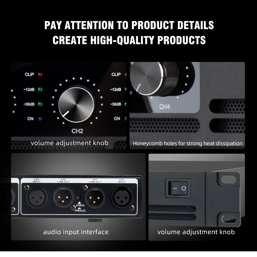 COKYIS Class G Digital Power Amplifier Professional 2/4 Channel Amplifier/1500W Power/1U Size