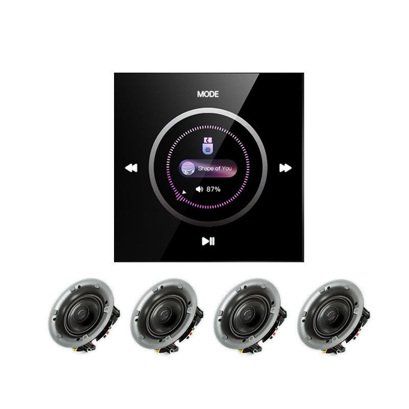 4-Inch Touch Screen Wall Mounted Home Sound System Background Music Host Amplifier for Theater Systems wall amplifier