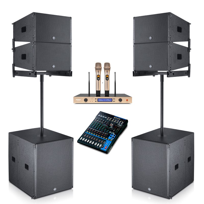 Active Audio Line Array Speakers Sound System with powered subwoofer build in amplifier module for outdoor live music party