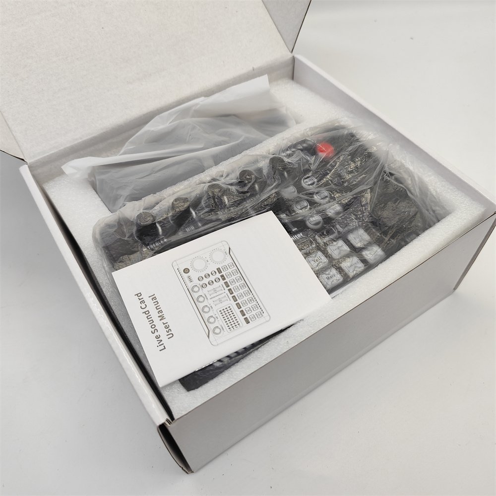 Podcast Equipment Bundle Sound Card DJ Mixer Portable ALL-IN-ONE Podcast Production Studio Sound Board with Condenser Microphone