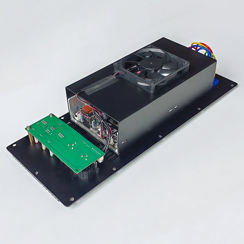 Class D 1200W Active Module: Variable-Speed Fan Cooling, LCC Power Supply, 1200W @ 4ohms, DSP PDA1001+PRE