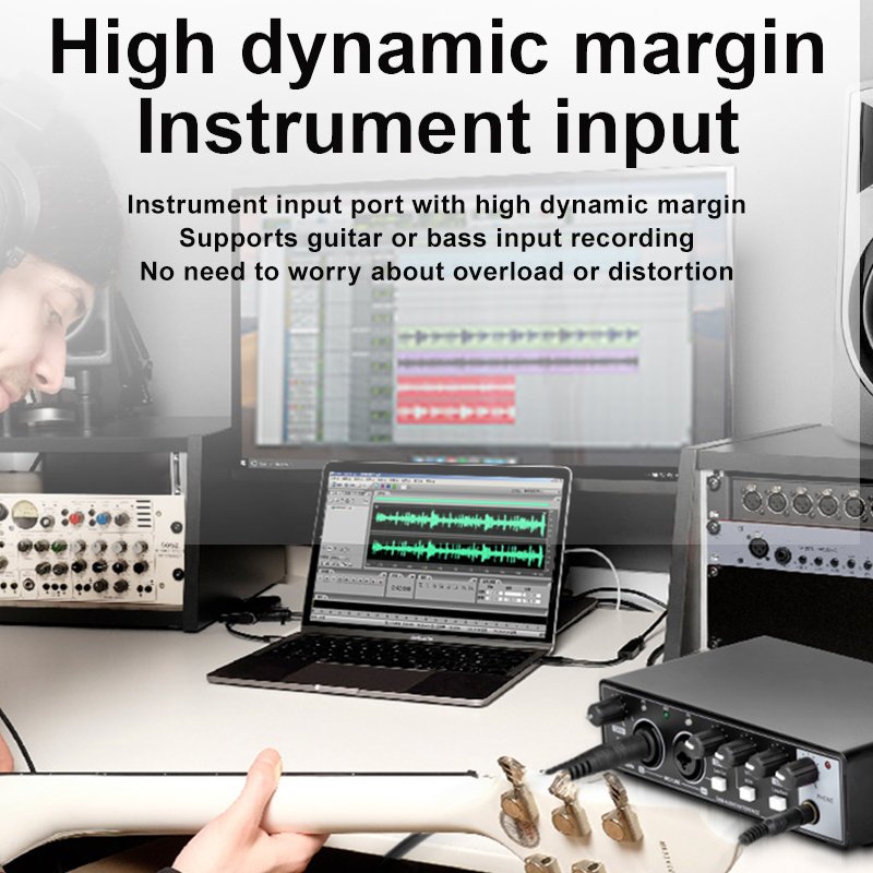 Professional Computer Recording Live Equipment Singing USB External Guitar Audio Studio Sound Card
