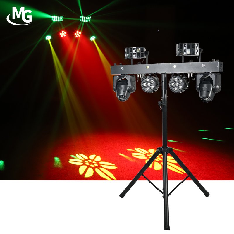 LED DJ Stage Light 4pcs 12*1W RGBWA 5in1 LED Par Moving Head Laser Effect Light With Stand