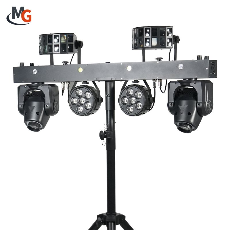 LED DJ Stage Light 4pcs 12*1W RGBWA 5in1 LED Par Moving Head Laser Effect Light With Stand