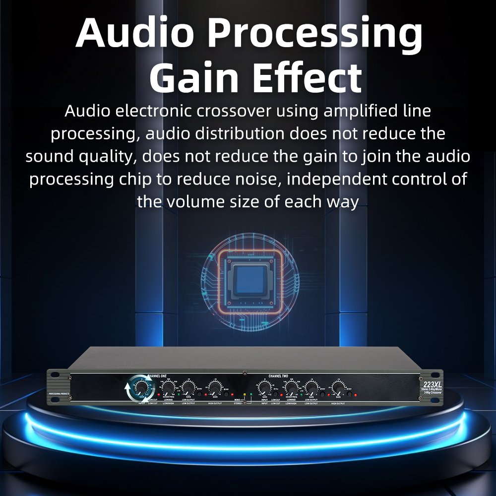 223XL Professional sound equipment stereo 2-way mono 3-way electronic crossover audio equalizer for stage performances KTV