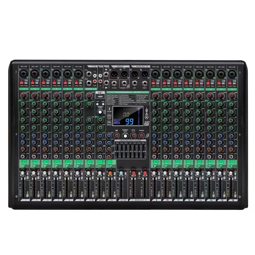 KY8/12/16 Channel Professional audio mixing console 99dsp+delay+bluetooth for stage performance audio mixer stereo sound mixer