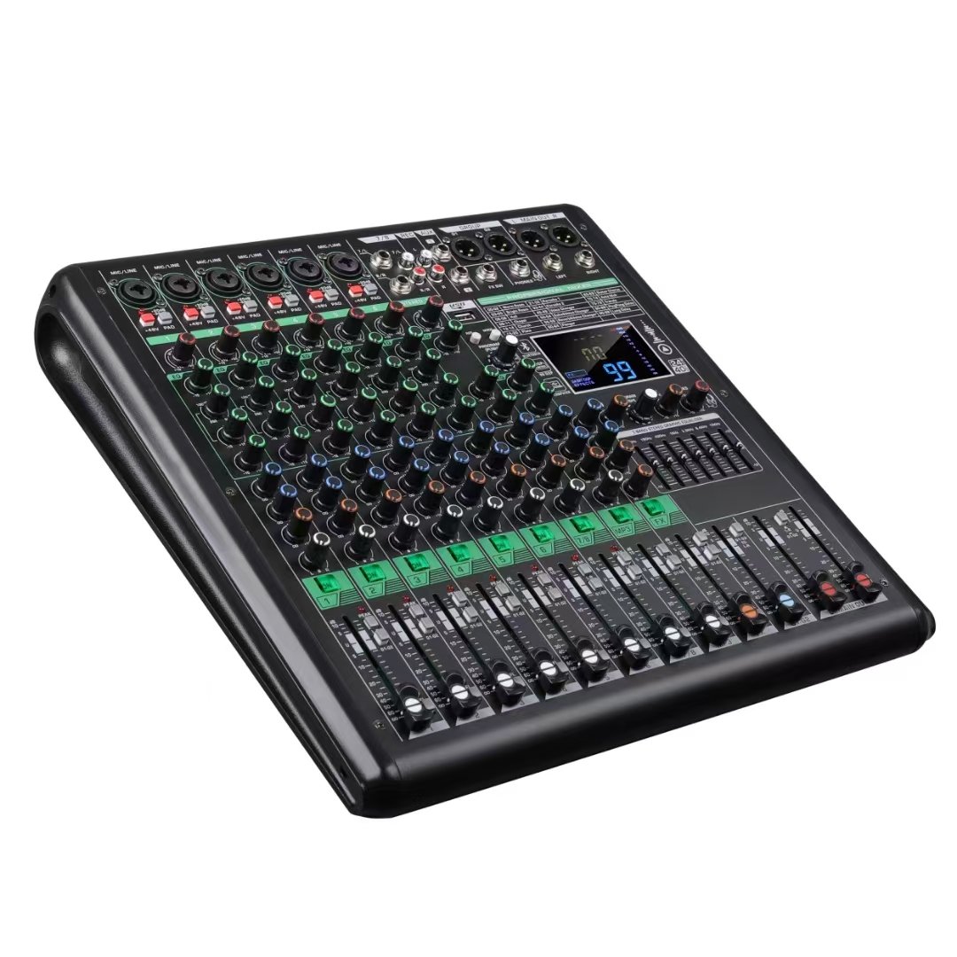 KY8/12/16 Channel Professional audio mixing console 99dsp+delay+bluetooth for stage performance audio mixer stereo sound mixer