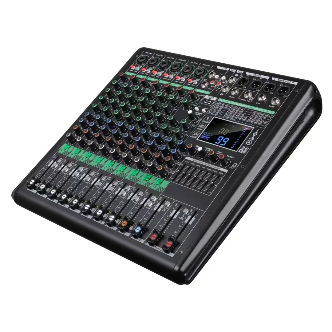 KY8/12/16 Channel Professional audio mixing console 99dsp+delay+bluetooth for stage performance audio mixer stereo sound mixer