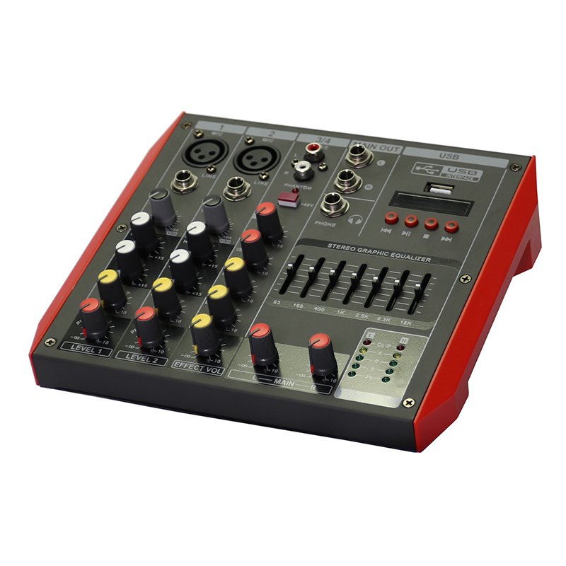 Professional Music Equipment Mixing Console With 48v Power video Dsp Usb Mp3 Dj Mini sound mixer mixing console
