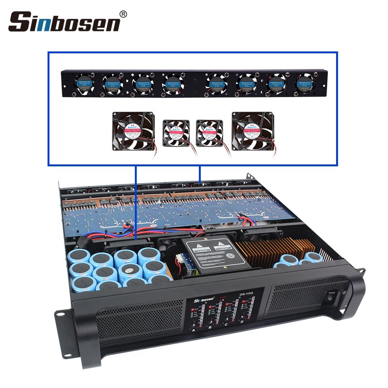 Professional Audio 4 Channel 1350W DS-10Q With 8 Rear Fans Professional Amplified Sound Linear Amplifier Club Amplifier
