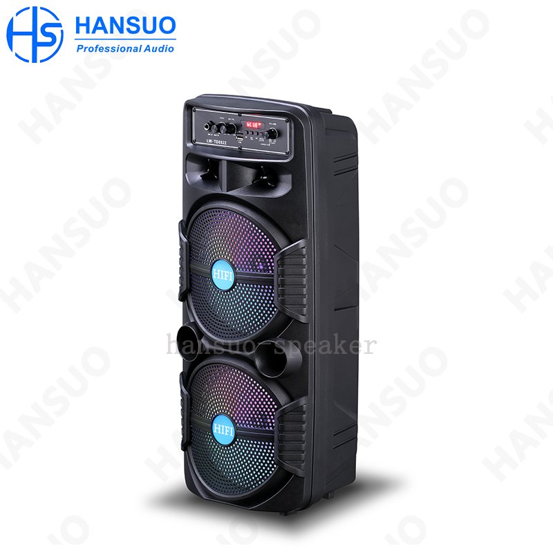 Low price speaker dual 08 inch woofer 60 W high power Alto-falante trolley power amplifier professional wifi